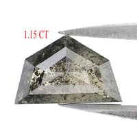 Natural Loose Antique Salt And Pepper Diamond Black Grey Color 1.15 CT 5.45 MM Antique Shape Rose Cut Diamond KR2042