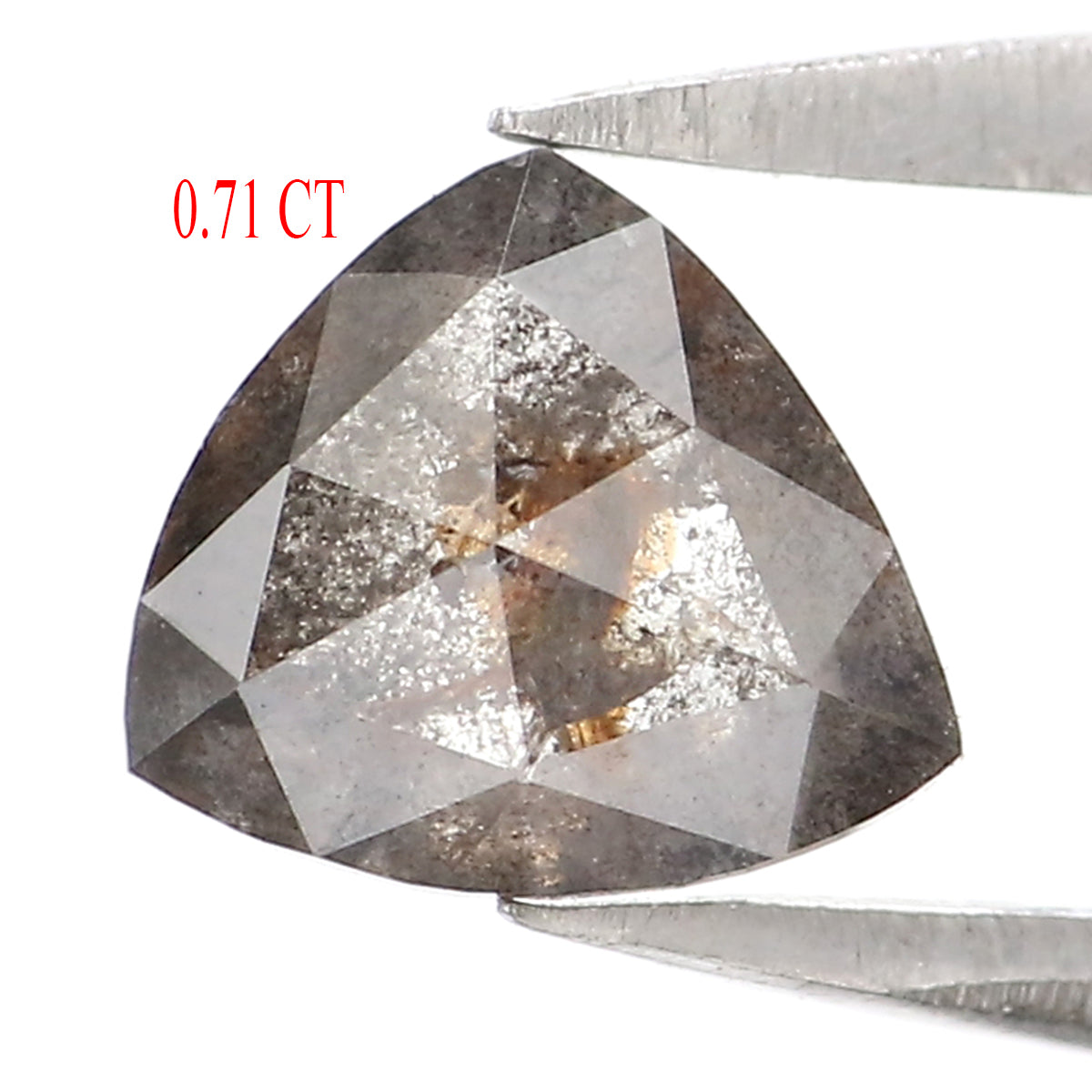 0.71 CT Natural Loose Triangle Shape Diamond Salt And Pepper Triangle Cut Diamond 6.05 MM Black Grey Color Triangle Rose Cut Diamond LQ8205