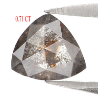 Natural Loose Triangle Salt And Pepper Diamond Black Grey Color 0.71 CT 6.05 MM Triangle Shape Rose Cut Diamond L8205