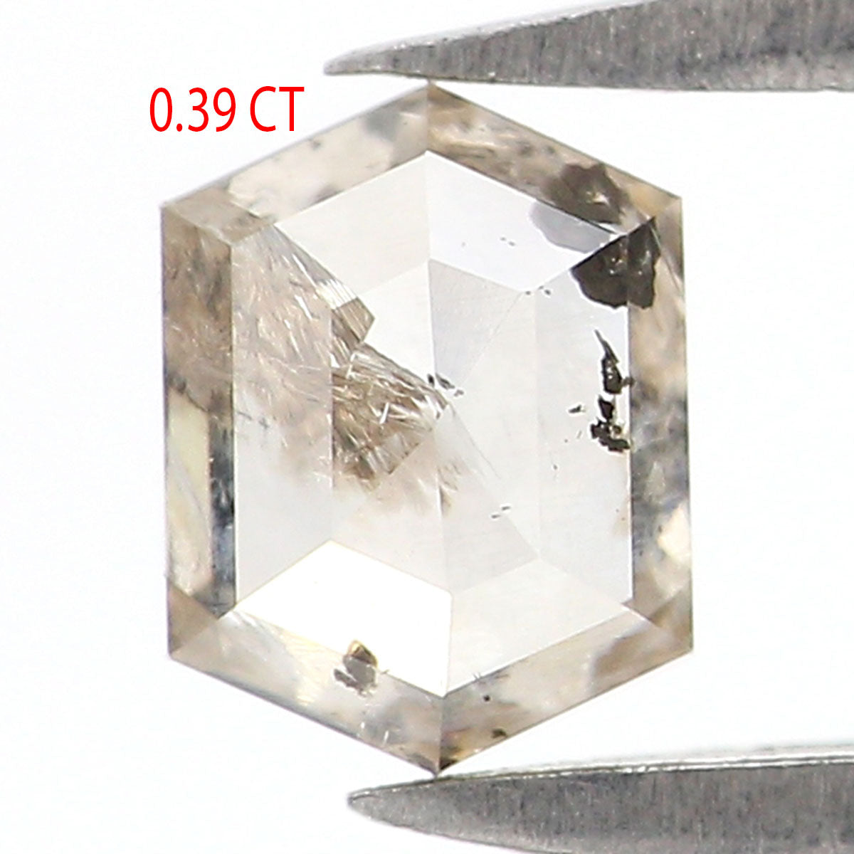 0.39 CT Natural Loose Hexagon Shape Diamond Light Brown Color Hexagon Diamond 4.80 MM Natural Brown Color Hexagon Rose Cut Diamond KQ2585