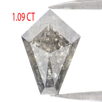 Natural Loose Shield Gray Nas Color Diamond 1.09 CT 8.50 MM Shield Shape Rose Cut Diamond L7588