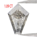 Natural Loose Shield Gray Nas Color Diamond 1.09 CT 8.50 MM Shield Shape Rose Cut Diamond L7588