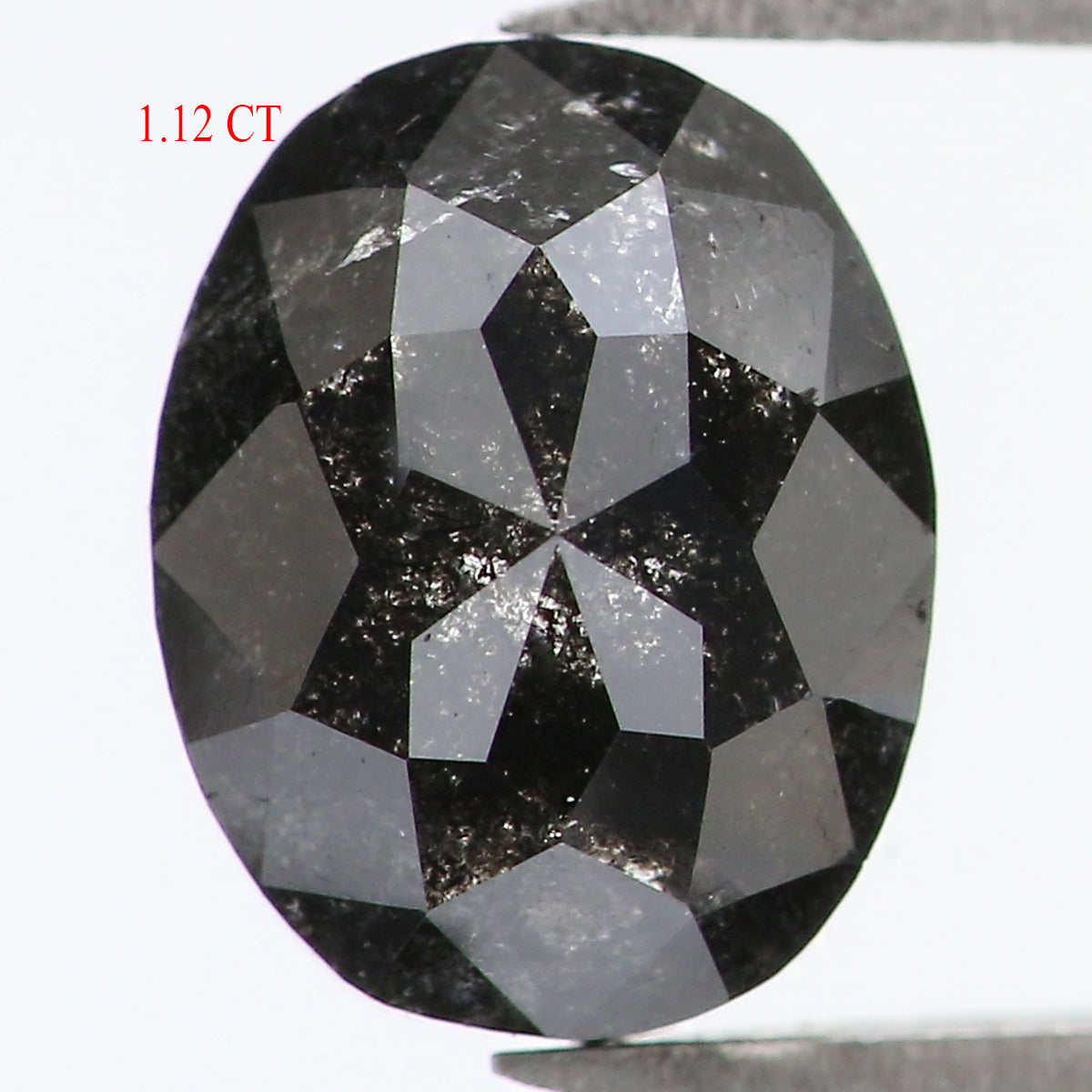 Natural Loose Oval Salt And Pepper Diamond Black Grey Color 1.12 CT 6.85 MM Oval Shape Rose Cut Diamond L1586