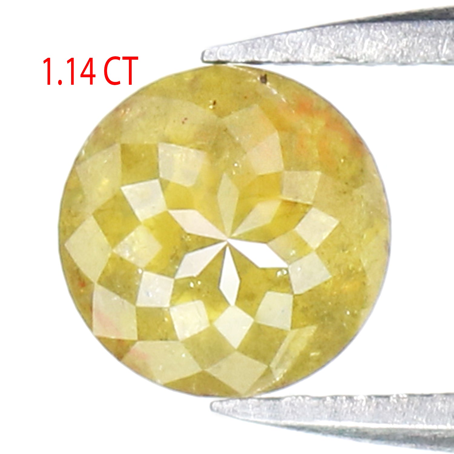 Natural Loose Round Rose Cut Yellow Color Diamond 1.14 CT 6.10 MM Round Rose Cut Shape Diamond L8841