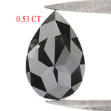 Natural Loose Pear Diamond, Pear Black Color Diamond, Natural Loose Diamond, Pear Rose Cut Diamond, Rose Cut Pear 0.53 CT Pear Shape KR2643