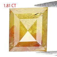Natural Loose Square Yellow Brown Color Diamond 1.81 CT 7.40 MM Square Shape Rose Cut Diamond L6657