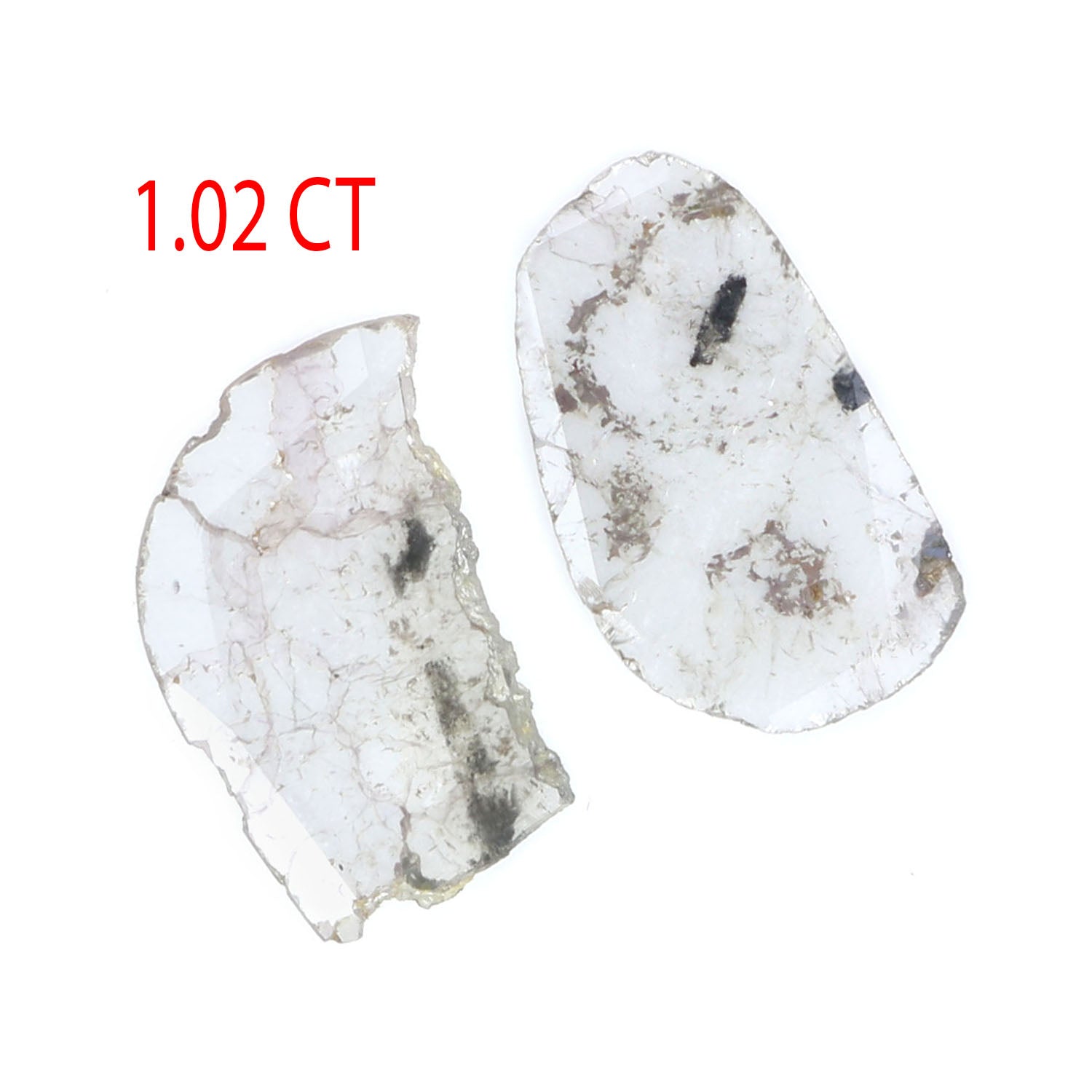 1.02 Ct Natural Loose Slice Shape Diamond Grey Color Slice Cut Diamond 10.45 MM Natural Loose Grey Color Slice Irregular Cut Diamond LQ9833