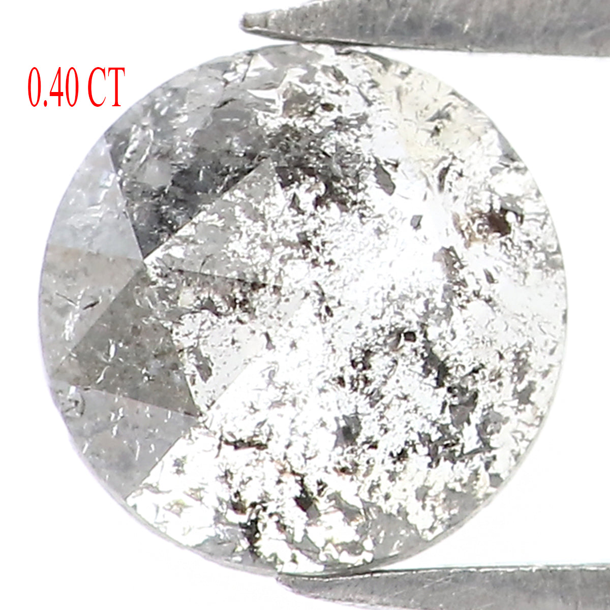 Natural Loose Round Rose Cut Salt And Pepper Diamond Black Grey Color 0.40 CT 4.95 MM Rose Cut Shape Diamond L2008