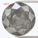 1.83 Ct Natural Loose Diamond, Round Brilliant Cut, Salt Pepper Diamond, Black Diamond, Gray Diamond, Rustic Diamond, Round Cut Diamond KDL903