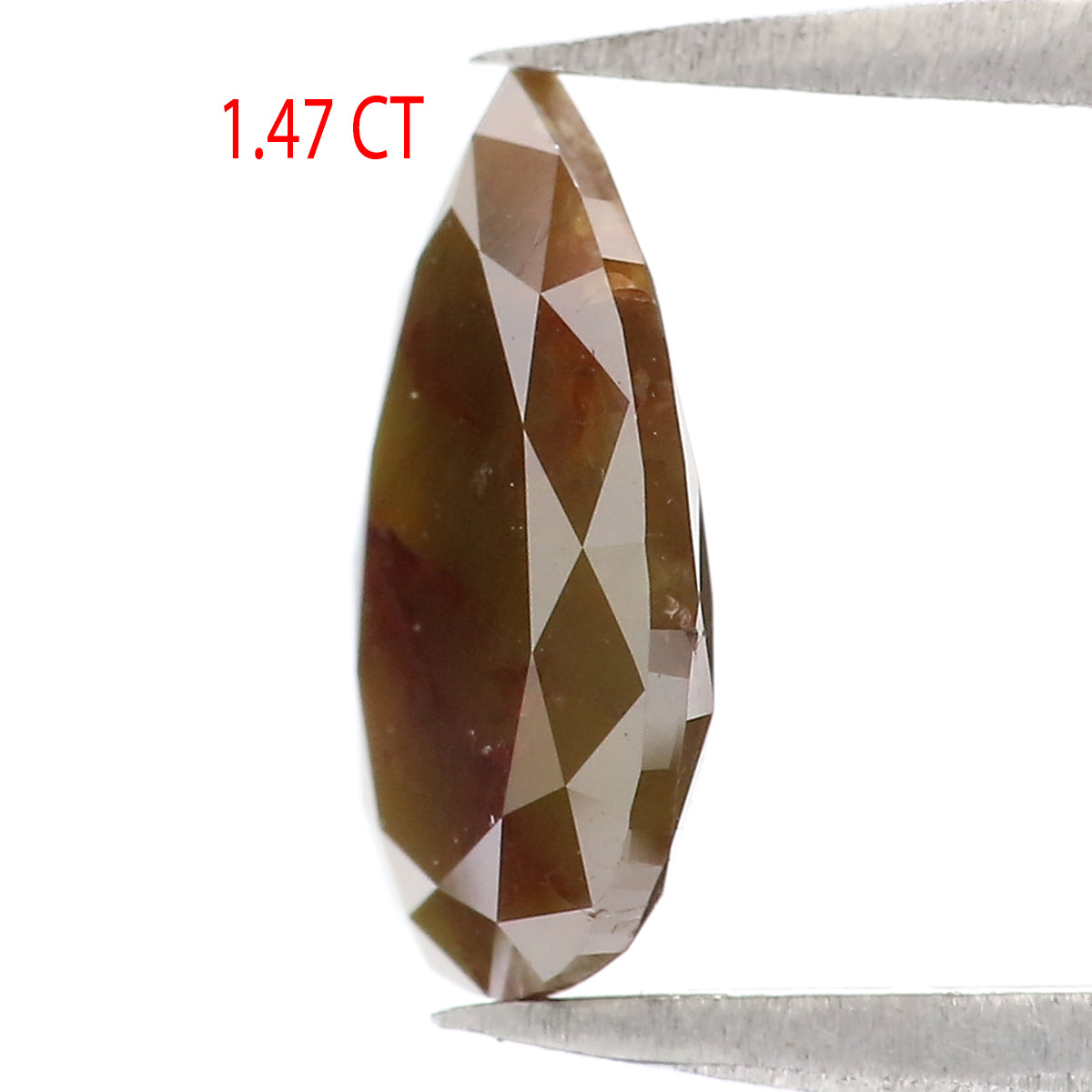 Natural Loose Pear Brown Yellow Color Diamond 1.47 CT 9.92 MM Pear Shape Rose Cut Diamond KR2521