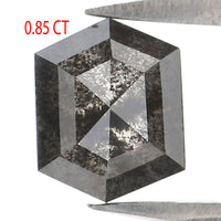 Natural Loose Hexagon Salt And Pepper Diamond Black Grey Color 0.85 CT 6.17 MM Hexagon Shape Rose Cut Diamond L2532
