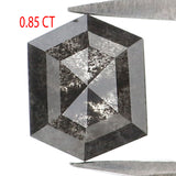 Natural Loose Hexagon Salt And Pepper Diamond Black Grey Color 0.85 CT 6.17 MM Hexagon Shape Rose Cut Diamond L2532