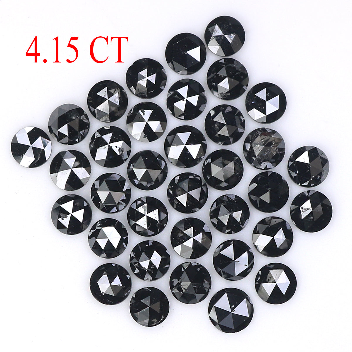 Natural Loose Round Rose Cut Diamond Black Color 4.15 CT 3.10 MM Rose Cut Shape Diamond L1750