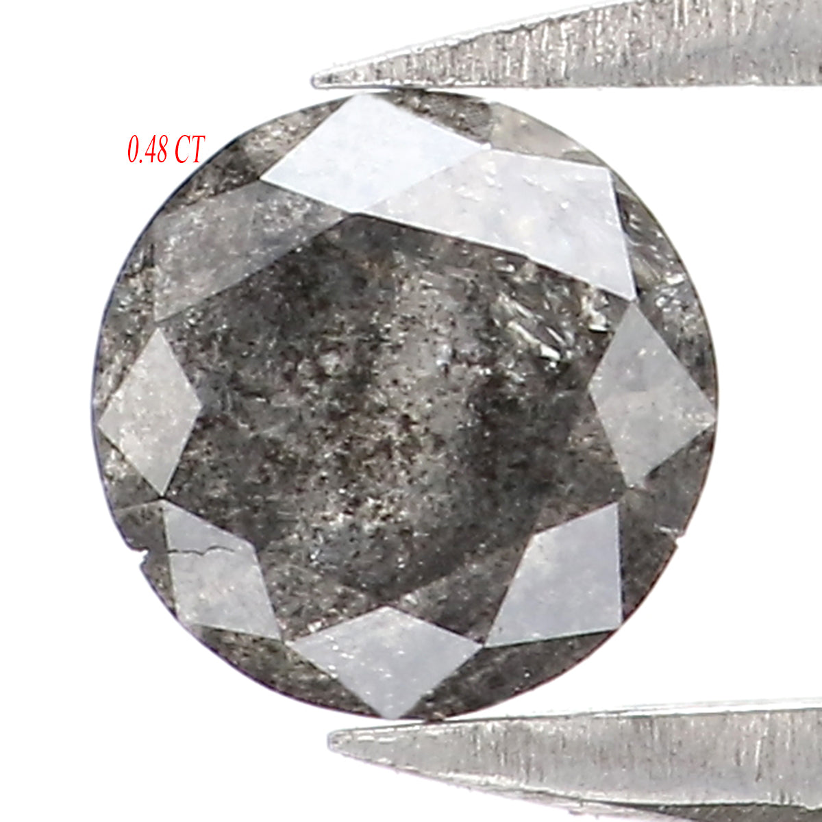0.48 Ct Natural Loose Round Shape Diamond Salt And Pepper Round Diamond 4.90 MM Natural Black Grey Color Round Brilliant Cut Diamond KQ1735