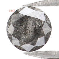 Natural Loose Round Salt And Pepper Diamond Black Grey Color 4.90 CT 3.10 MM Round Brilliant Cut Diamond KR1735