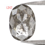Natural Loose Oval Salt And Pepper Diamond Black Grey Color 1.25 CT 7.80 MM Oval Shape Rose Cut Diamond L2206