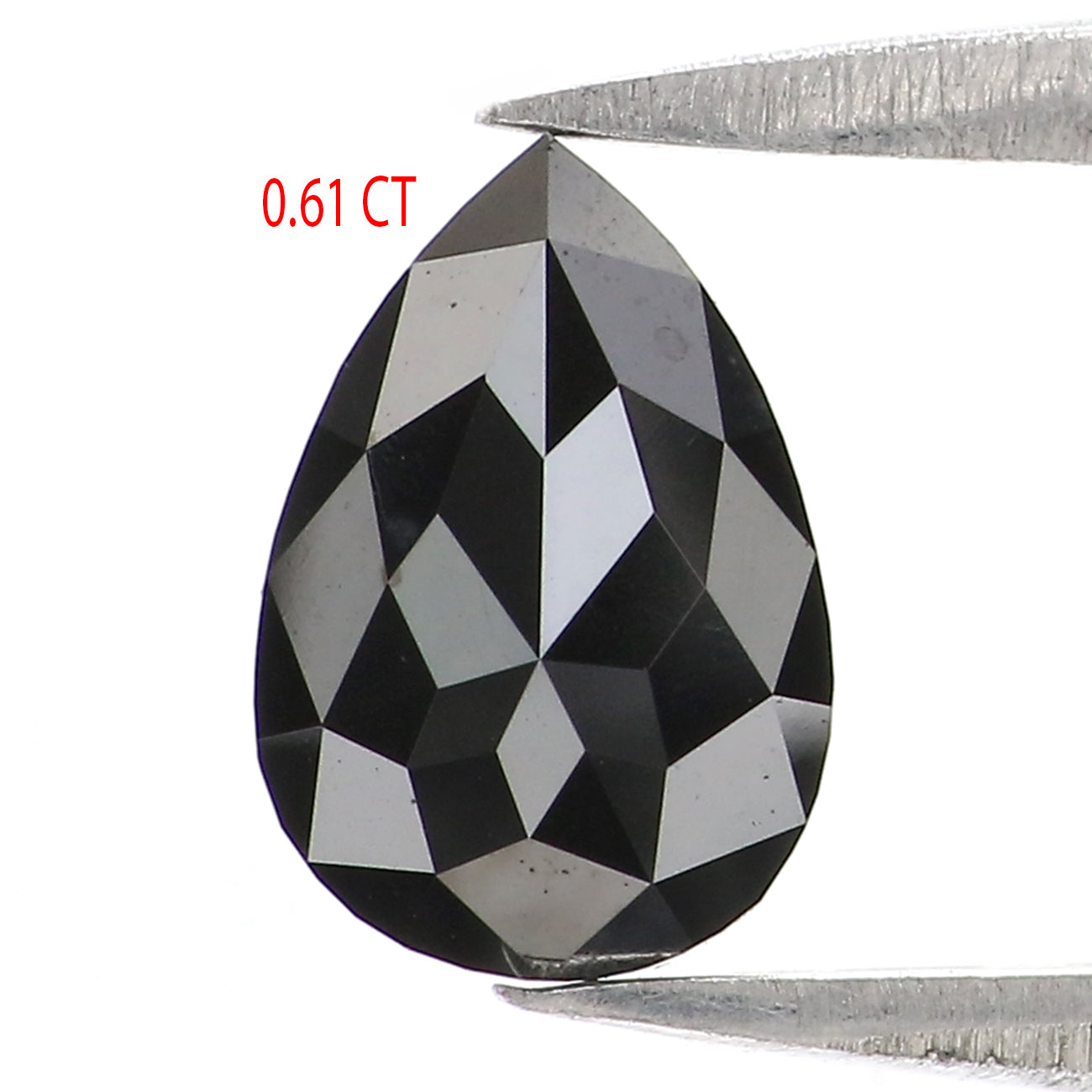 0.61 CT Natural Loose Pear Shape Diamond Black Color Pear Shape Diamond 7.60 MM Natural Loose Diamond Black Pear Rose Cut Diamond QK2618