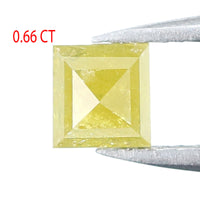Natural Loose Princess Yellow Color Diamond 0.66 CT 4.40 MM Princess Shape Rose Cut Diamond KR1800