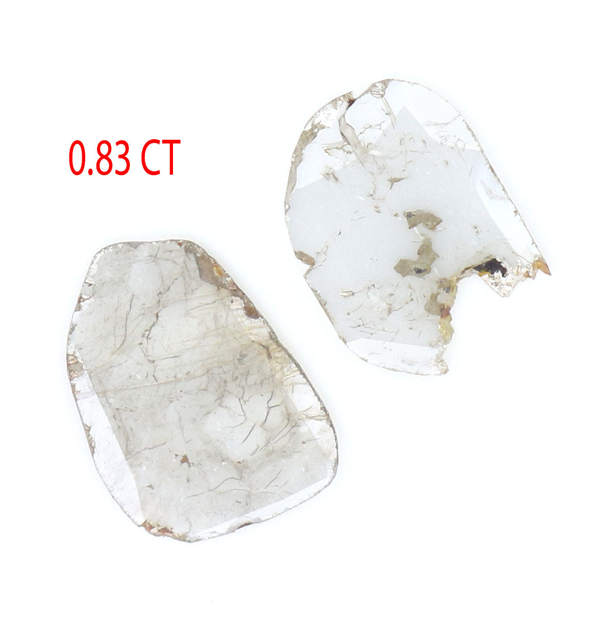 0.83 CT Natural Loose Slice Shape Diamond Ice Grey Color Slice Cut Diamond 9.40 MM Natural Ice Grey Color Slice Irregular Cut Diamond LQ7700