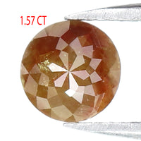 Natural Loose Rose Cut Yellow Brown Diamond Color 1.57 CT 6.60 MM Round Rose Cut Shape Diamond L8896