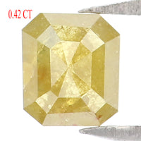 Natural Loose Radiant  Diamond Yellow Green Color 0.42 CT 5.00 MM Radiant Shape Rose Cut Diamond KR1196