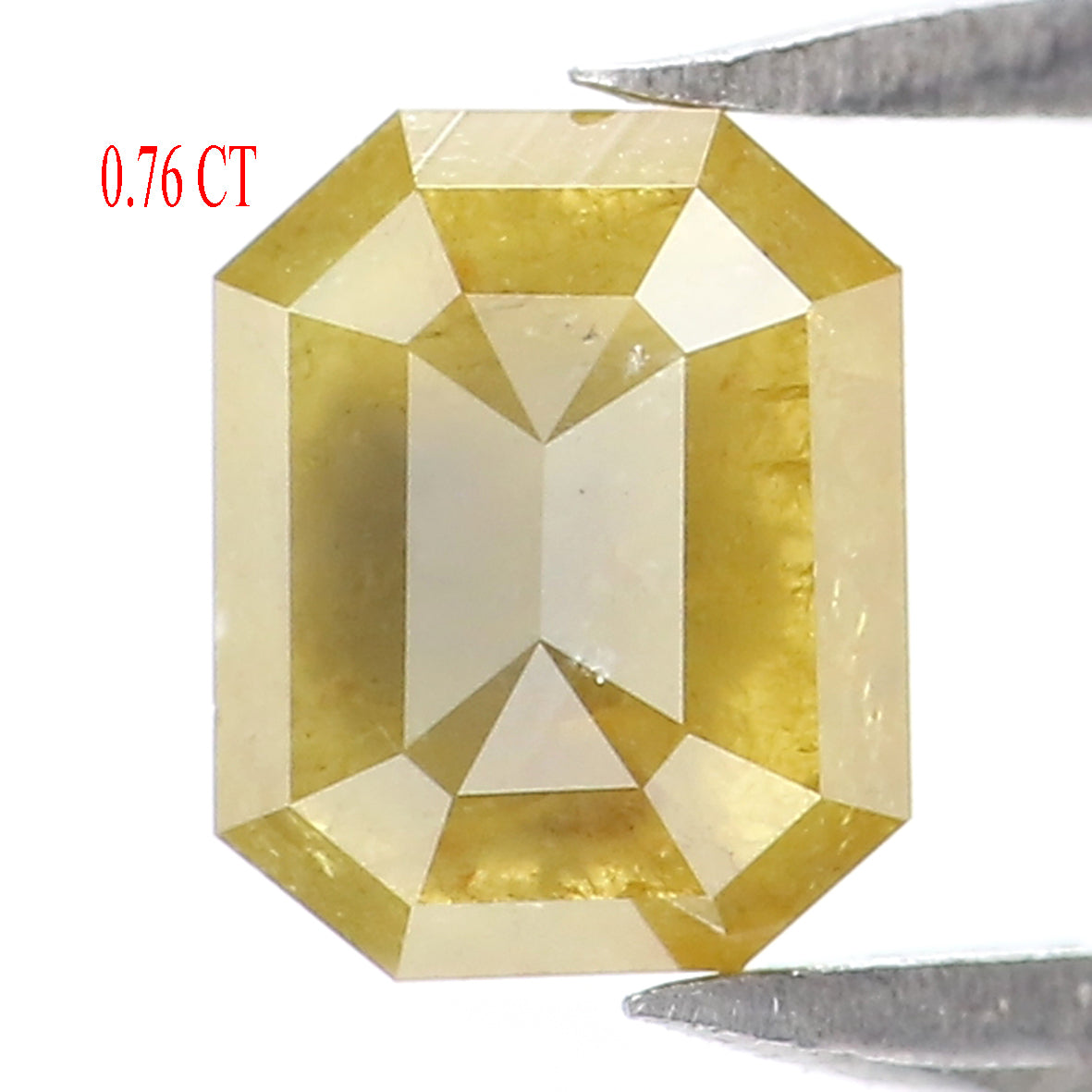 Natural Loose Emerald Diamond Yellow Color 0.76 CT 5.75 MM Emerald Shape Rose Cut Diamond L1959