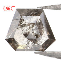Natural Loose Shield Salt And Pepper Diamond Black Grey Color 0.96 CT 5.50 MM Shield Shape Rose Cut Diamond L7587