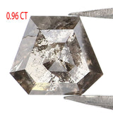 Natural Loose Shield Salt And Pepper Diamond Black Grey Color 0.96 CT 5.50 MM Shield Shape Rose Cut Diamond L7587