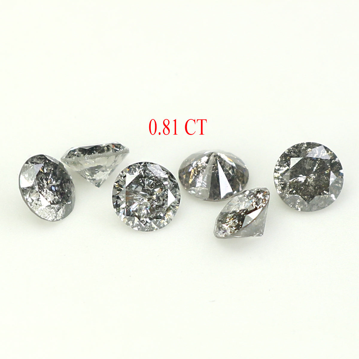 Natural Loose Round Salt And Pepper Diamond Black Grey Color 0.81 CT 3.20 MM Round Brilliant Cut Diamond KDL1386