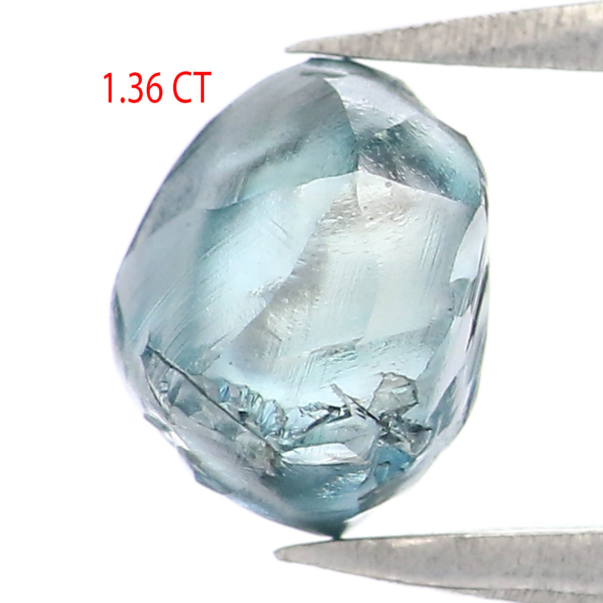 Natural Loose Rough Blue Color Diamond 1.36 CT 6.31 MM Rough Irregular Cut Diamond KDL2343