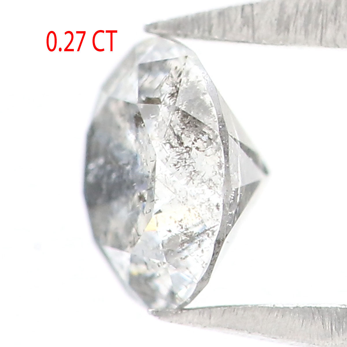 0.27 CT Natural Loose Round Shape Diamond Black Grey Color Round Cut Diamond 4.10 MM Salt And Pepper Round Brilliant Cut Diamond KQ1067