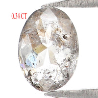 Natural Loose Oval Salt And Pepper Diamond Black Grey Color 0.34 CT 5.30 MM Oval Shape Rose Cut Diamond KR2281
