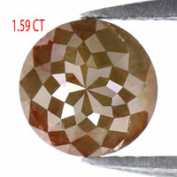 Natural Loose Round Rose Cut Grey Brown Color Diamond 1.59 CT 6.85 MM Round Rose Cut Shape Diamond L9006