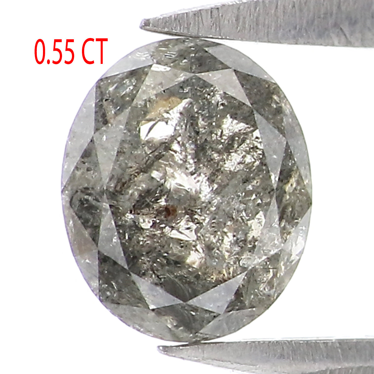0.55 CT Natural Loose Oval Shape Diamond Salt And Pepper Oval Cut Diamond 5.80 MM Natural Loose Black Grey Color Oval Rose Cut Diamond LQ810