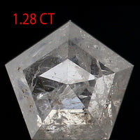 1.28 CT Natural Loose Diamond, Pentagon Cut Diamond, Grey Diamond, Grey Loose Pentagon Diamond, Rose Cut Diamond, Rustic Diamond KDL9877
