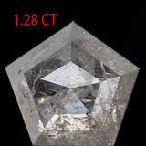 1.28 CT Natural Loose Diamond, Pentagon Cut Diamond, Grey Diamond, Grey Loose Pentagon Diamond, Rose Cut Diamond, Rustic Diamond KDL9877