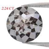 Natural Loose Rose Cut Salt And Pepper Diamond Black Color 2.24 CT 7.70 MM Round Rose Cut Shape Diamond L039