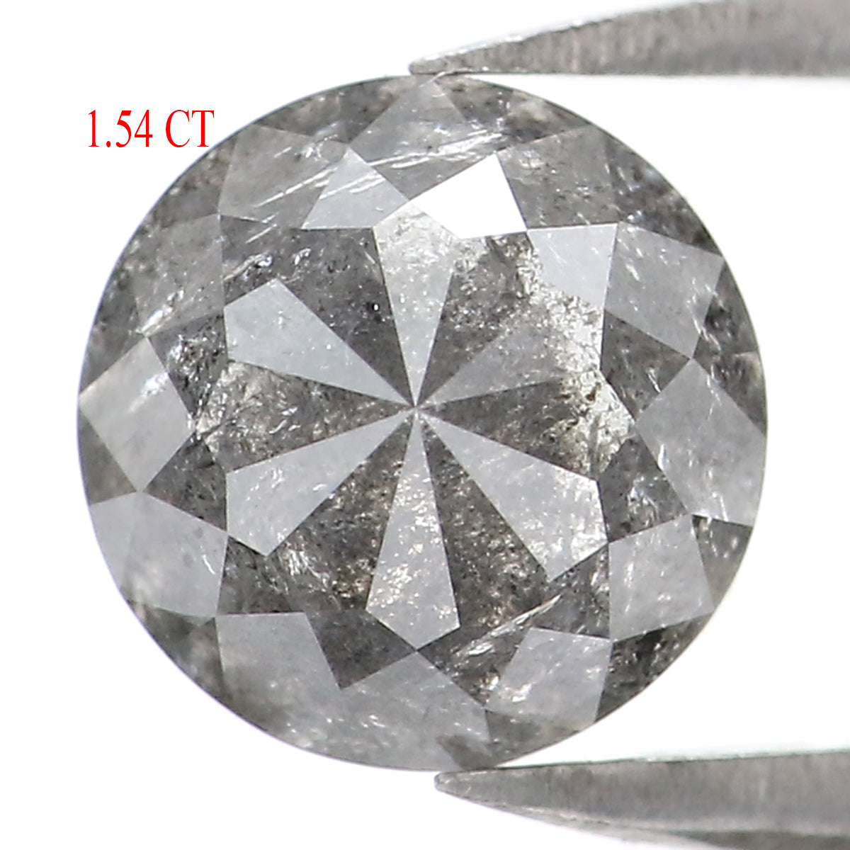 1.54 CT Natural Loose Round Rose Cut Diamond Salt And Pepper Round Shape Diamond 6.75 MM Natural Loose Diamond Round Rose Cut Diamond QL1917