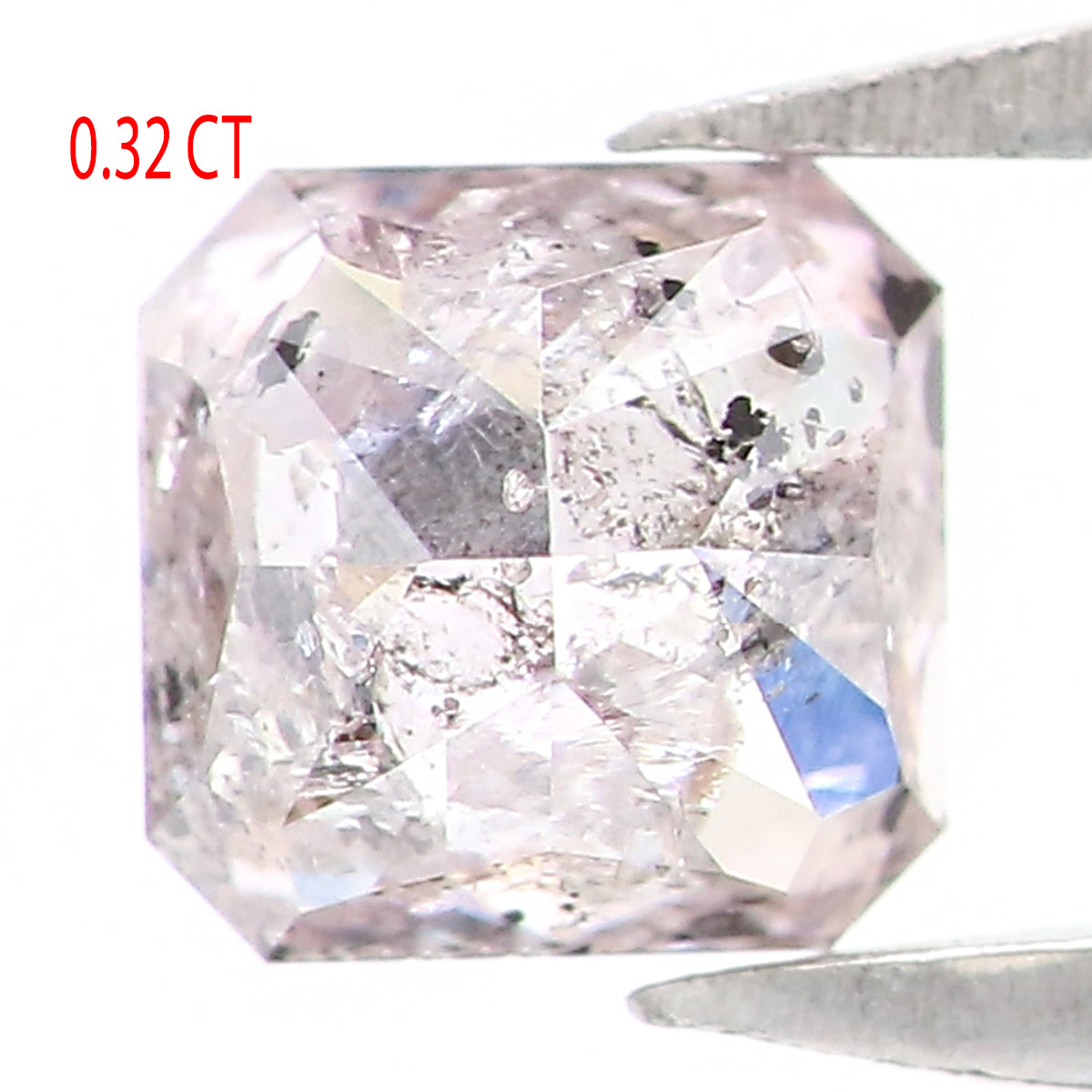 Natural Loose Radiant Pink Color Diamond 0.32 CT 3.87 MM Radiant Shape Rose Cut Diamond KR1047