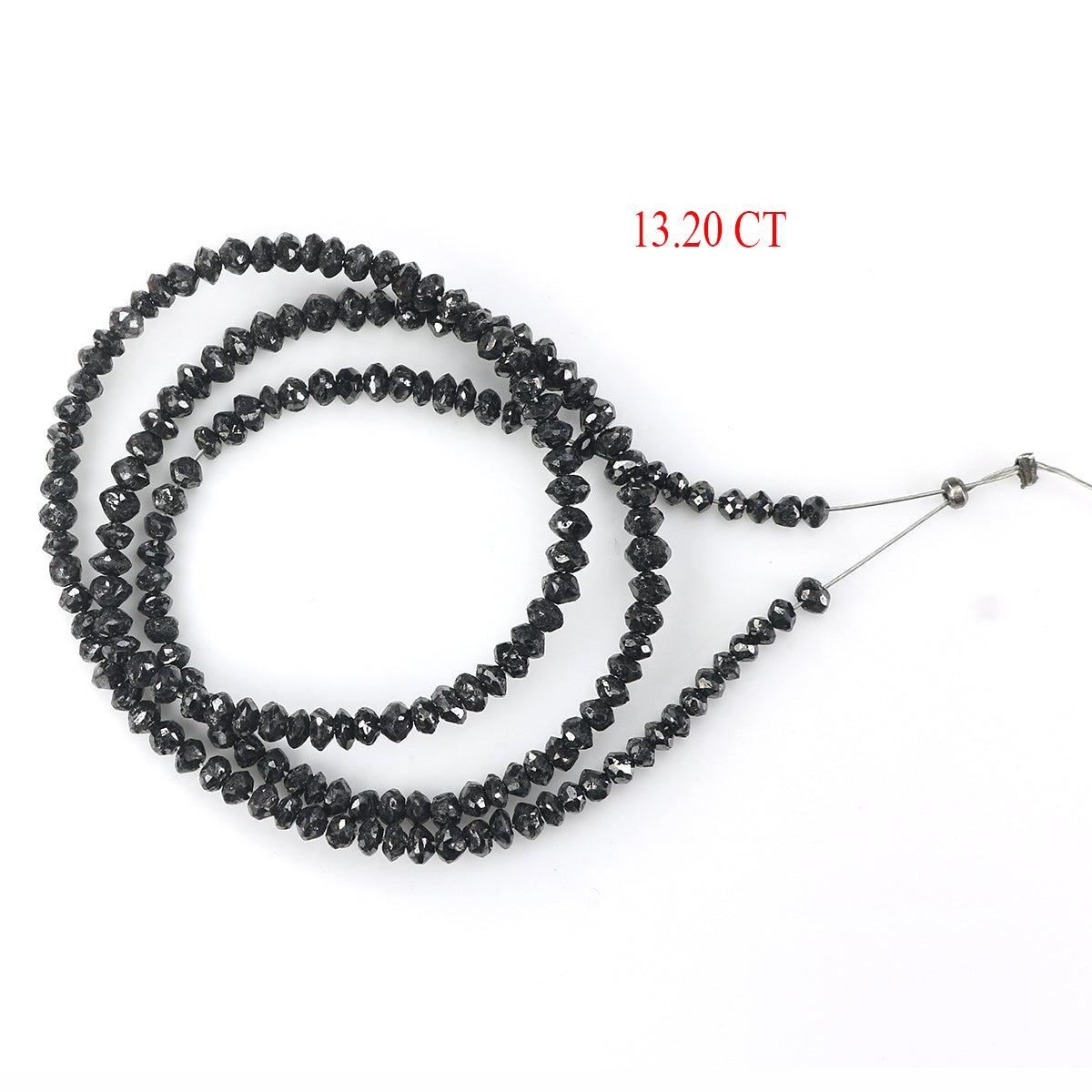 13.20 CT Natural Loose Bead Shape Diamond Black Color Bead Rose Cut Diamond 1.90 MM Natural Loose Black Diamond Bead Drilled Diamond LQ1689