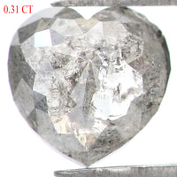 Natural Loose Heart Salt And Papper Diamond Black Grey Color 0.31 CT 4.65 MM Heart Shape Rose Cut L1786