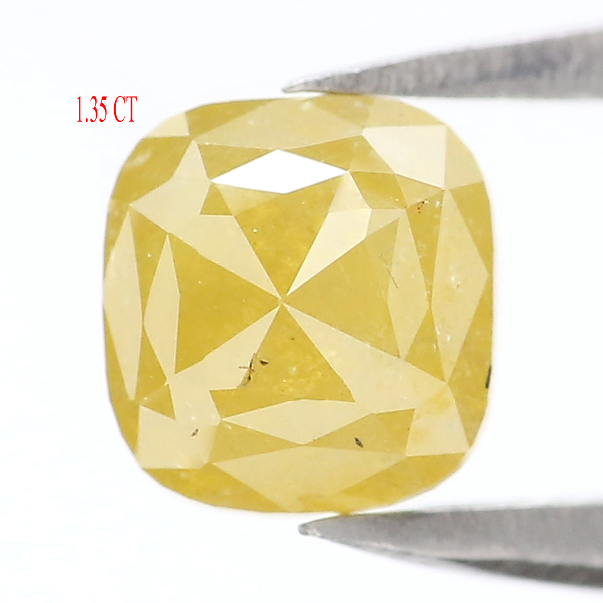 Natural Loose Cushion Yellow Color Diamond 1.35 CT 5.95 MM Cushion Shape Rose Cut Diamond L2146