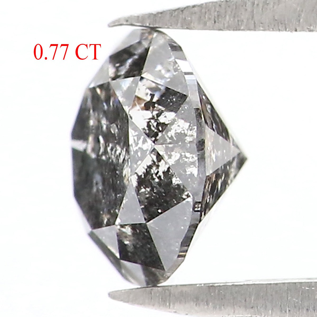 0.77 CT Natural Loose Round Shape Diamond Black Grey Color Round Cut Diamond 5.75 MM Salt And Pepper Round Brilliant Cut Diamond QL2751