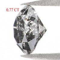 Natural Loose Round Diamond, Salt And Pepper Round Diamond, Natural Loose Diamond, Round Brilliant Cut Diamond, 0.77 CT Round Shape KDL2751