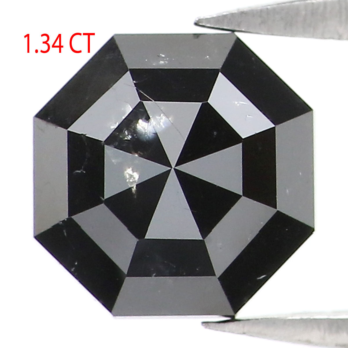 1.34 CT Natural Loose Octagon Diamond Black Color Octagon Diamond 6.30 MM Natural Loose Diamond Grey Color Octagon Rose Cut Diamond LQ9741