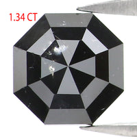 Natural Loose Octagon Black Color Diamond 1.34 CT 6.30 MM Octagon Shape Rose Cut Diamond L9741