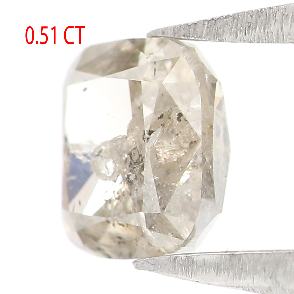 0.51 CT Natural Loose Cushion Shape Diamond Grey Color Cushion Cut Diamond 4.60 MM Natural Grey Color Cushion Brilliant Cut Diamond KQ1812