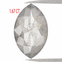Natural Loose Marquise Salt And Pepper Diamond Grey Color 1.67 CT 9.65 MM Marquise Shape Rose Cut Diamond KDL1124