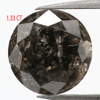 Natural Loose Round Black Brown Color Diamond 1.33 CT 6.80 MM Round Brilliant Cut Diamond L999