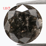 Natural Loose Round Black Brown Color Diamond 1.33 CT 6.80 MM Round Brilliant Cut Diamond L999